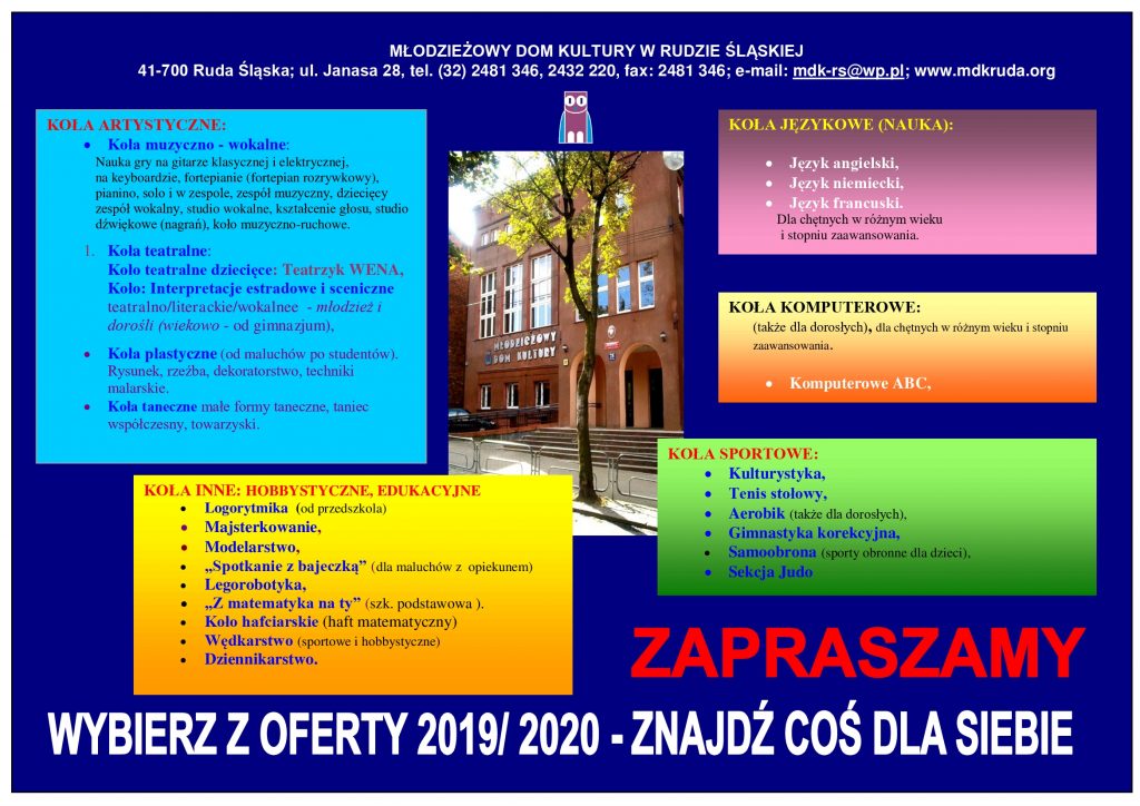 Oferta zajęć w MDK