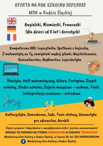 Read more about the article Oferta MDK na rok szkolny 2021/2022