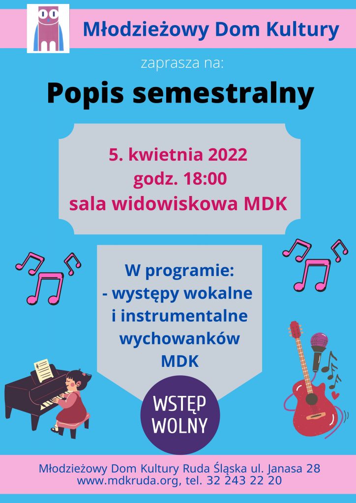 Popis semestralny wychowanków MDK