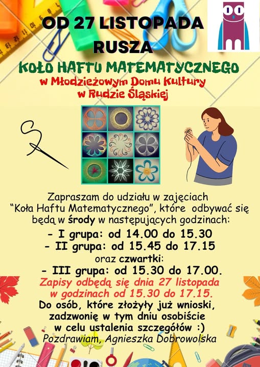 Zajęcia haftu matematycznego